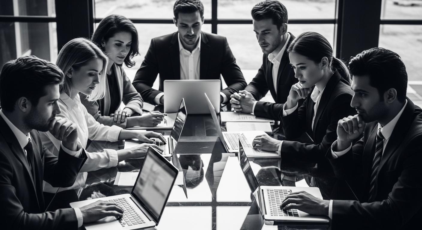 Corporate team AI training session